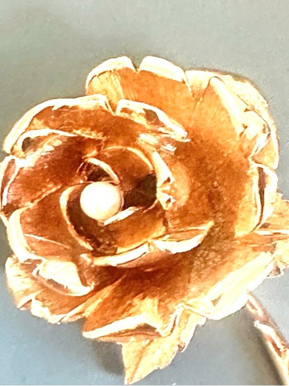 Vintage Boucher Gold Rose Brooch Pin
